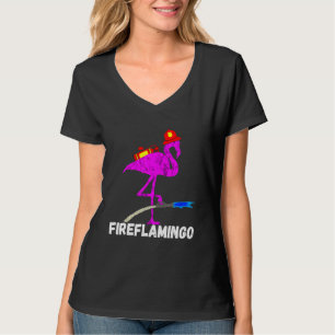 Camiseta Brigada de Fogo Flamingo Fireman Pássaro Exótico
