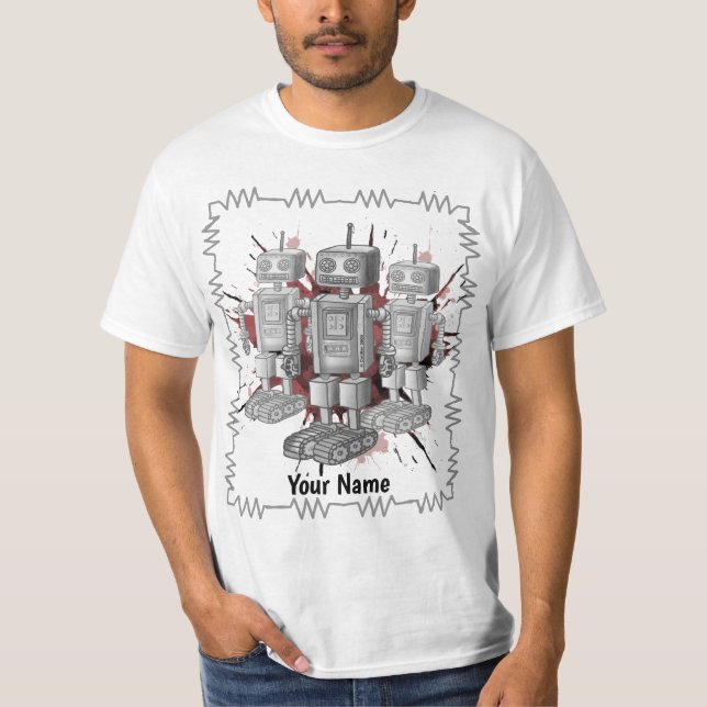 Camiseta brigada de robôs de ficção científica (Frente)
