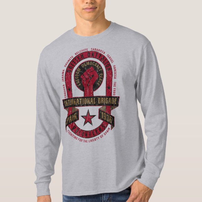 Camiseta Brigada Internacional Batalhão Britânico (Frente)