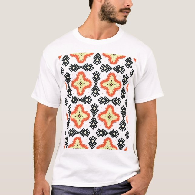 Camiseta Bright Carpet: Ornamento Etnico Aztec (Frente)