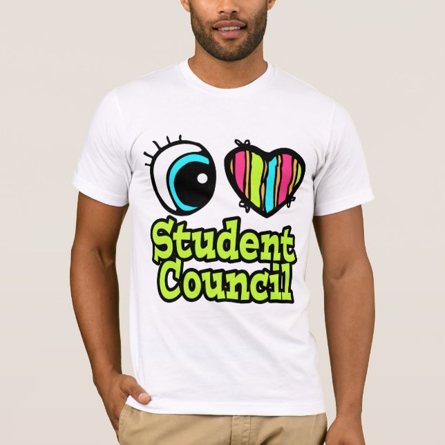 Camiseta Bright Eye Heart I Love Student Council (Frente)