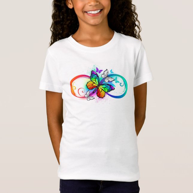 Camiseta Bright infinity with rainbow butterfly (Frente)