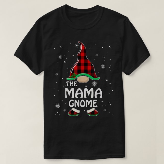 Camiseta Bright Mama Gnome Buffalo Xadrez Correspondente Fa (Frente do Design)