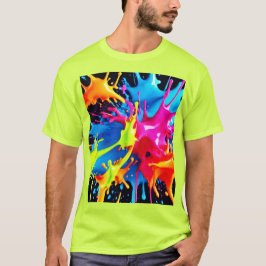 Camiseta Bright Neon Splasps in Abstrato Art