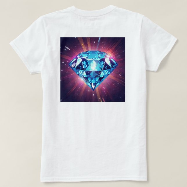 Camiseta Bright Pixelated Diamond  (Verso do Design)