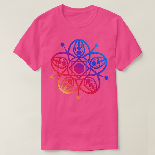 Camiseta Bright Red Mandala (Frente do Design)