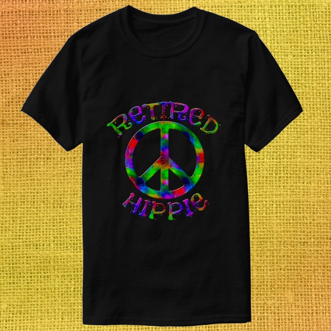 Camiseta Bright Tie Dye Aposentado Símbolo de Paz Hippie Ca (Criador carregado)