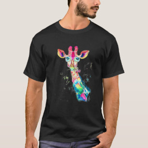 Camiseta Bright Watercolor Giraffe Art Gift Design