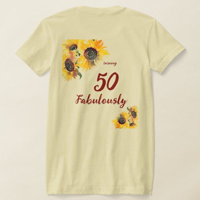 Camiseta Bright Watercolor Girassol Fabuloso 50 (Postura das costas)