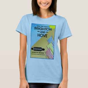 Camiseta Brighton E Hove Train Viagem Beach Art