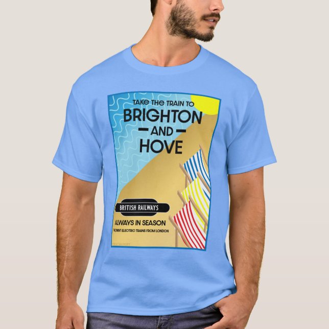 Camiseta Brighton E Hove Train Viagem Beach Art Bolsa Ba (Frente)