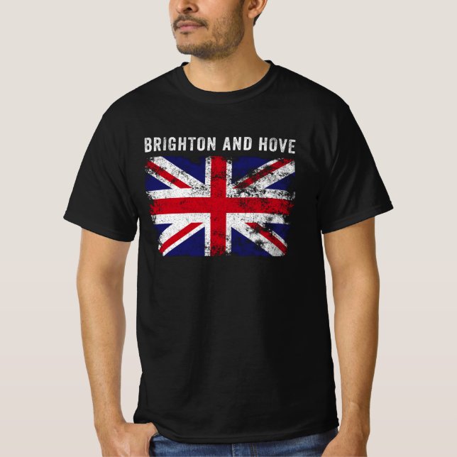 Camiseta Brighton e Hove UK Flag British Souvenir Legal (Frente)