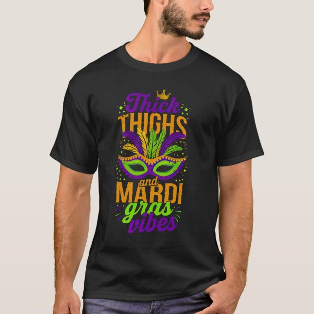 Camiseta Brilha com confiança com a Mardi Gras Vib de Coxas (Frente)