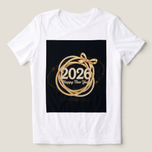 Camiseta Brilhante Ano Novo 2026 para Mulheres