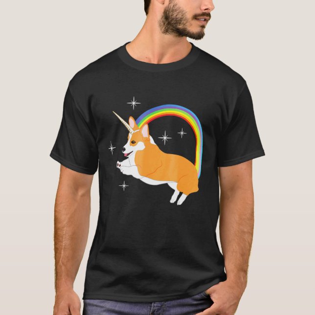 Camiseta Brilhante Arco-Íris Cachorro Cachorrinho  (Frente)
