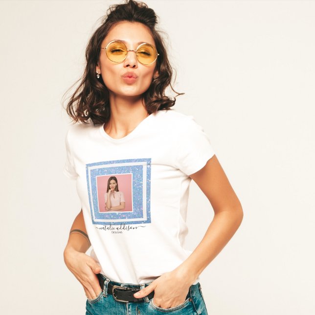 Camiseta Brilhante Azul | T-Shirts de Fotografia Comercial (Criador carregado)