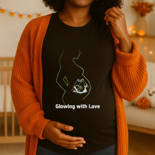 Camiseta Brilhante Com Amor, Gravidez No Dia Das Bruxas