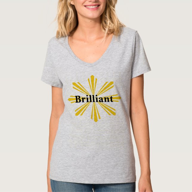 Camiseta Brilhante como uma explosão solar (Frente)