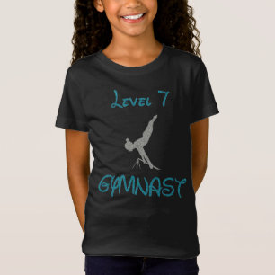 Camiseta Brilhante Fonte Chique Ginasta Nível 7