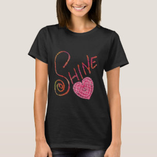Camiseta Brilho   Arte de Caligrafia Texturizada Elegante