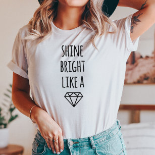 Camiseta Brilho Brilhante como um Teto de Raglan Diamond