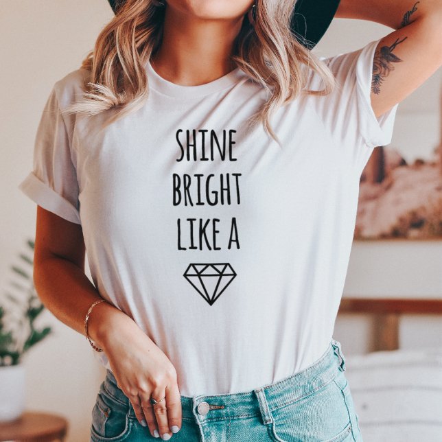 Camiseta Brilho Brilhante como um Teto de Raglan Diamond (Criador carregado)