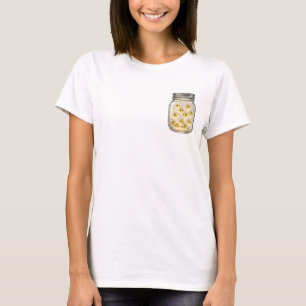 Camiseta Brilho Capturado: Vagalumes Fofo Sorriem