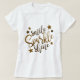 Camiseta Brilho da faísca do sorriso - ouro das estrelas (Frente do Design)