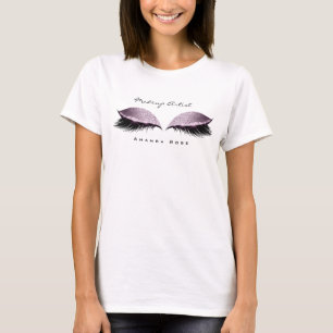Camiseta Brilho da lavanda do olho do chicote da beleza do