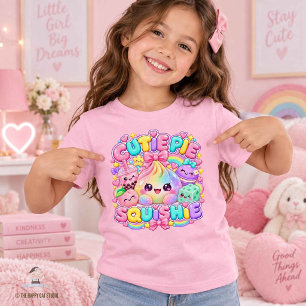 Camiseta Brilho de Arco-Íris Dumpling Bun Cutie Pie Squishi