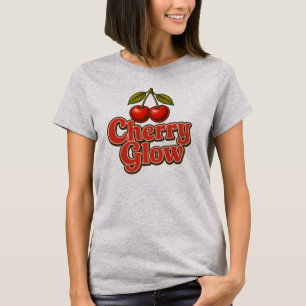 Camiseta Brilho de Cereja Retro Gráfico de Cereja Vintage