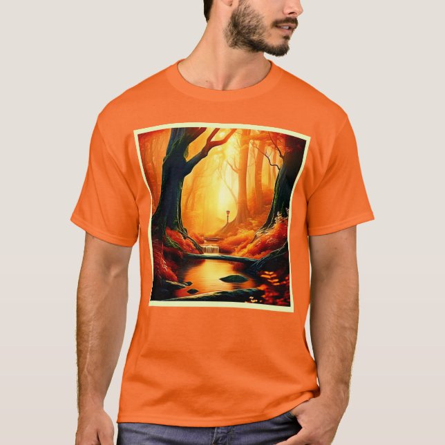 Camiseta Brilho de Ouro da Floresta Encantada (Frente)