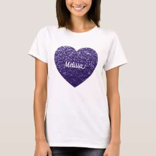 Camiseta Brilho de purpura violeta ultra escuro personaliza