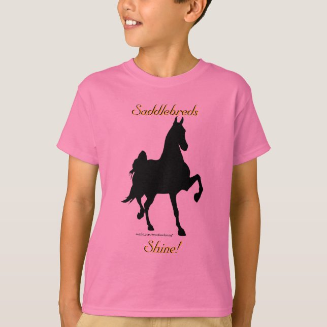 Camiseta Brilho de Saddlebreds -- T dos miúdos (Frente)