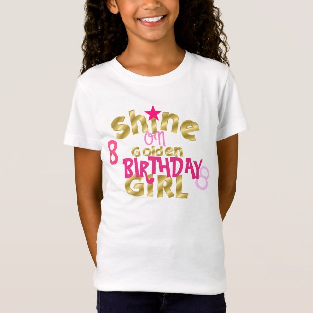 Camiseta Brilho na menina do aniversário (Frente)