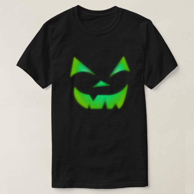 Camiseta Brilho Na Tomada Verde Escura O Pumpkin Lanterna (Frente do Design)