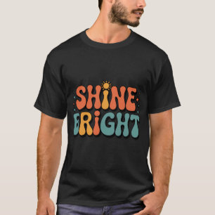 Camiseta Brilho Retro Groovy Estética Tipografia dos Anos 7