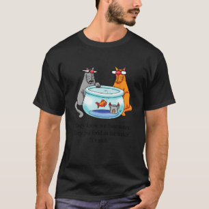 Camiseta Brilhos Gato e Peixe Humor
