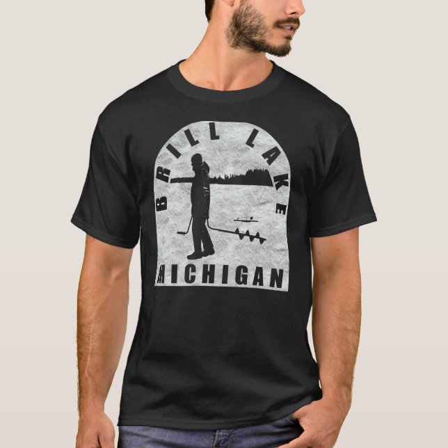 Camiseta Brill Lake Ice Fish Michigan (Frente)