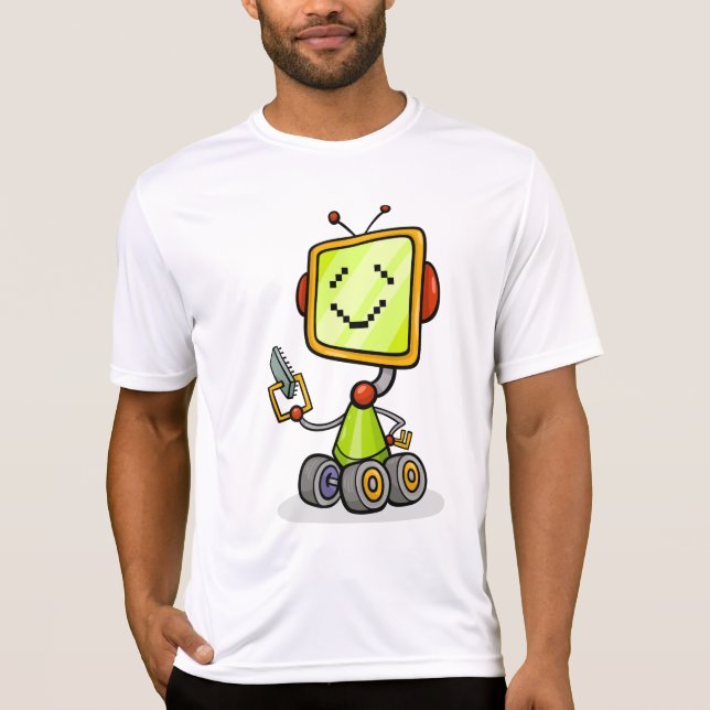 Camiseta Brincadeira de desenho em quadrinhos de robô AI Te (Frente)