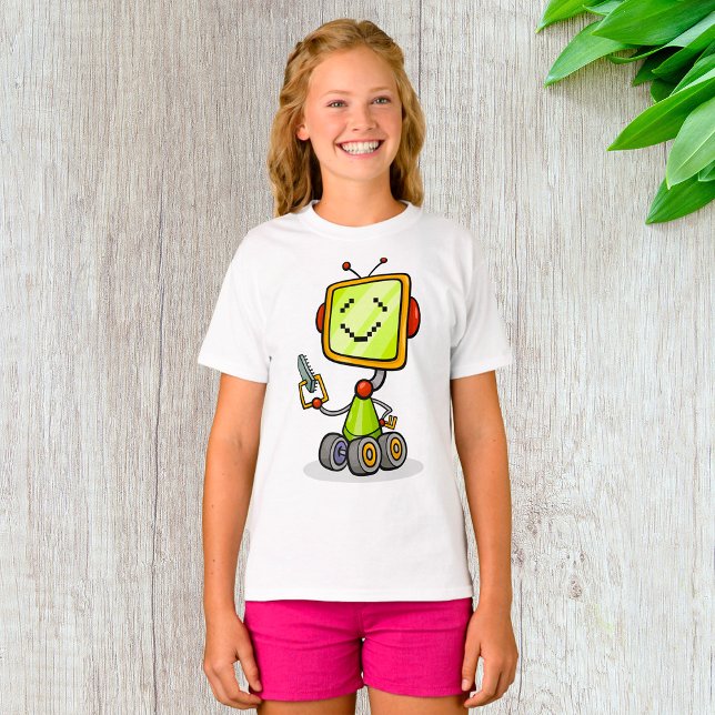 Camiseta Brincadeira de desenho em quadrinhos de robô AI Te (Criador carregado)