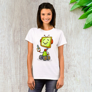 Camiseta Brincadeira de desenho em quadrinhos de robô AI Te