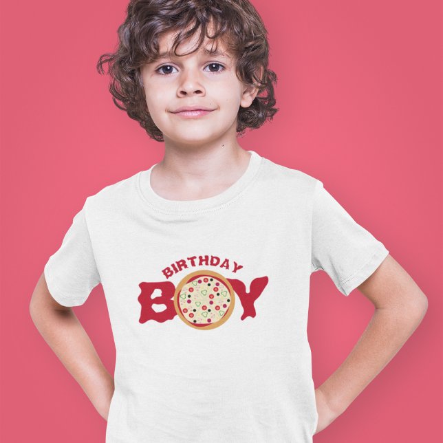 Camiseta Brincadeira de Festa de Pizza Birthday Boy (Criador carregado)
