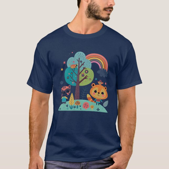 Camiseta Brincadeira de Florestas Brancas (Frente)