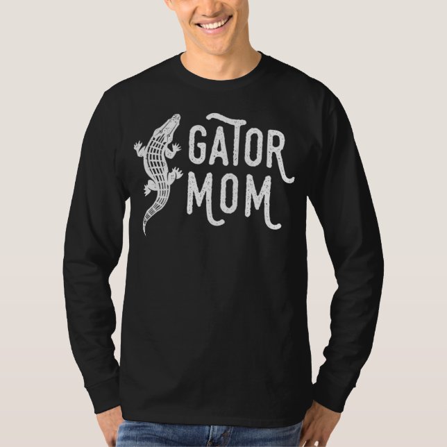 Camiseta Brincadeira Mãe Réptil Alligator Mãe Tee (Frente)