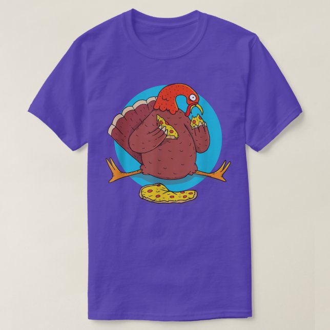 Camiseta Brincadeira, pássaro peru, comida de pizza, T-Shir (Frente do Design)