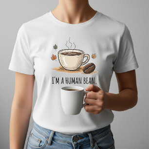 Camiseta Brincadeira, sou um Bean Humano - Folhas de Bean e