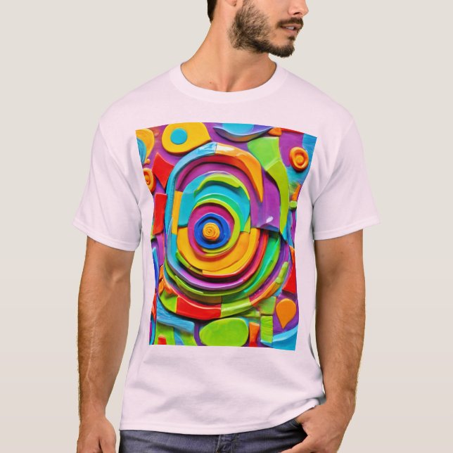 Camiseta Brincadeira Surreal Colorida (Frente)