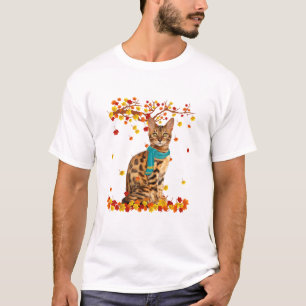 Camiseta Brincadeiras de Ação de Graças Autumn Cat Dons