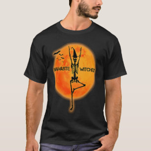 Camiseta Brincadeiras de Namaste com o esqueleto de Yoga no